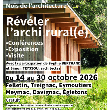 Révéler l&rsquo;archi rural(e) I 14 au 30 oct 2026